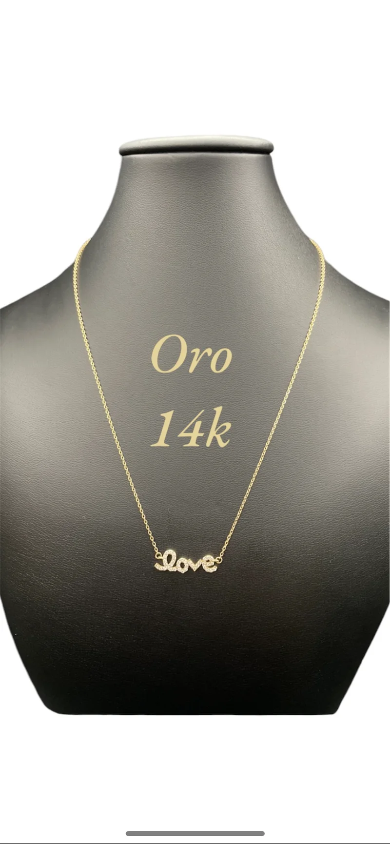 18 inch chain with zircon pendant, 14k yellow gold