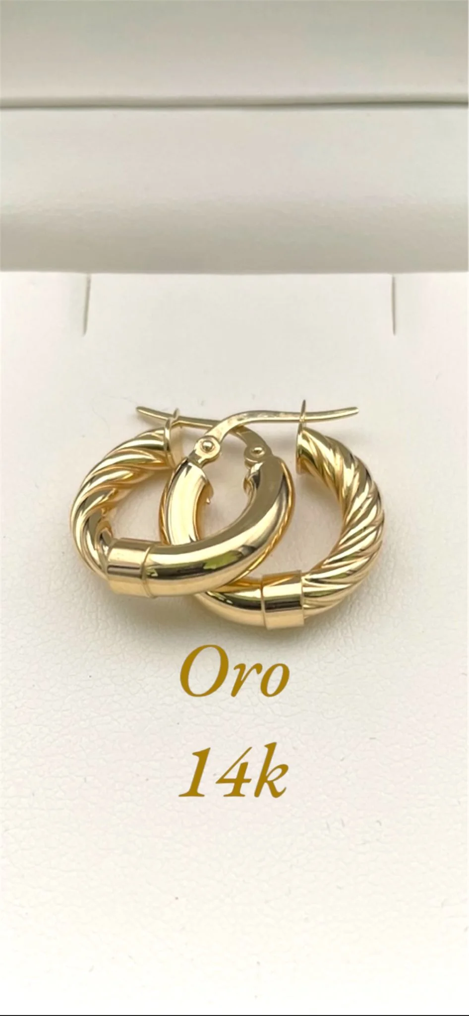 Aretes de oro amarillo de 14k